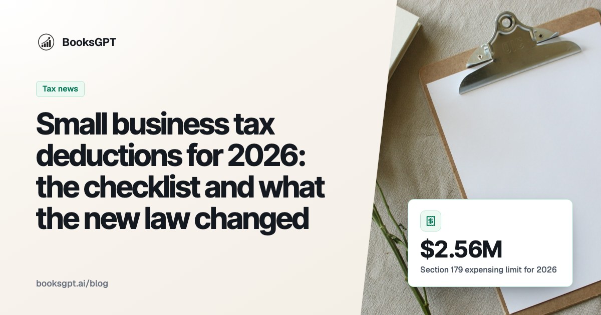 Small business tax deductions for 2026: the checklist and what the new law changed